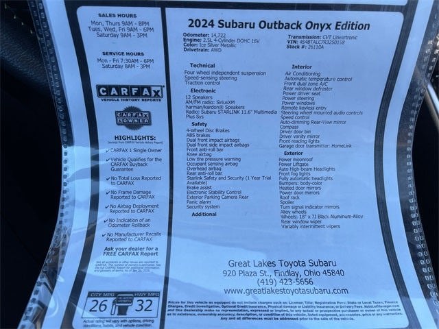 2024 Subaru Outback Onyx Edition