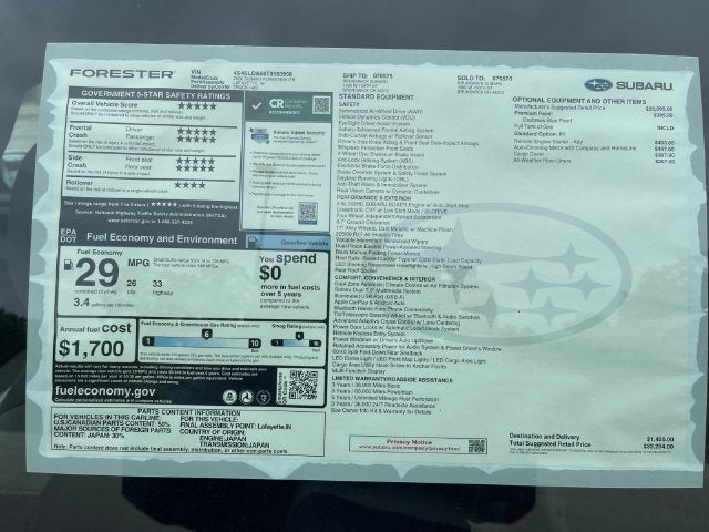 2026 Subaru FORESTER Standard Model