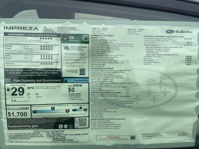 2026 Subaru IMPREZA Sport