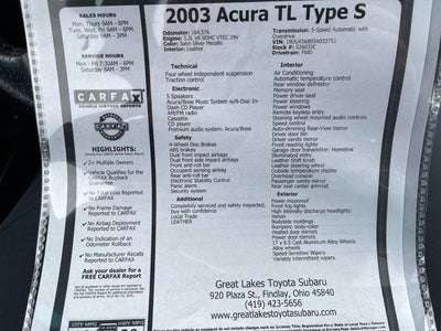 2003 Acura TL Type S
