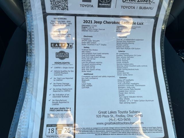 2021 Jeep Cherokee Latitude Lux