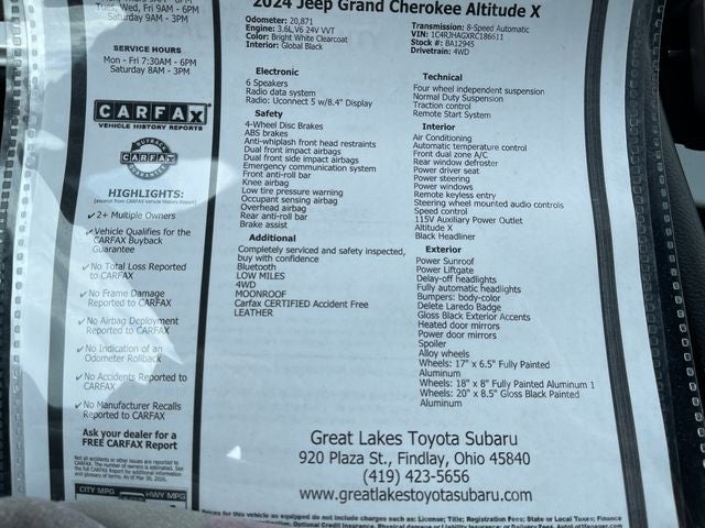 2024 Jeep Grand Cherokee Altitude X