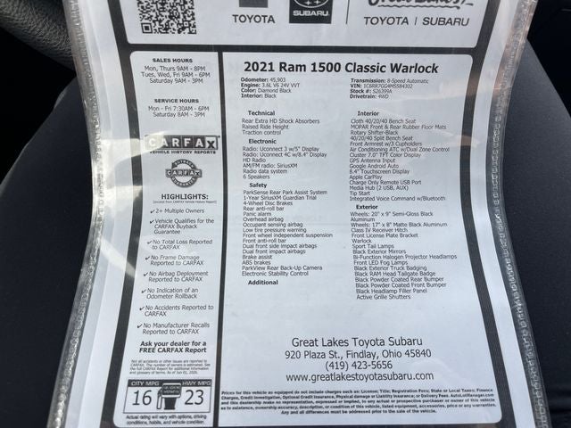 2021 RAM 1500 Classic Warlock