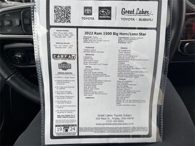 2022 RAM 1500 Big Horn/Lone Star