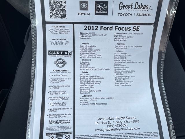 2012 Ford Focus SE