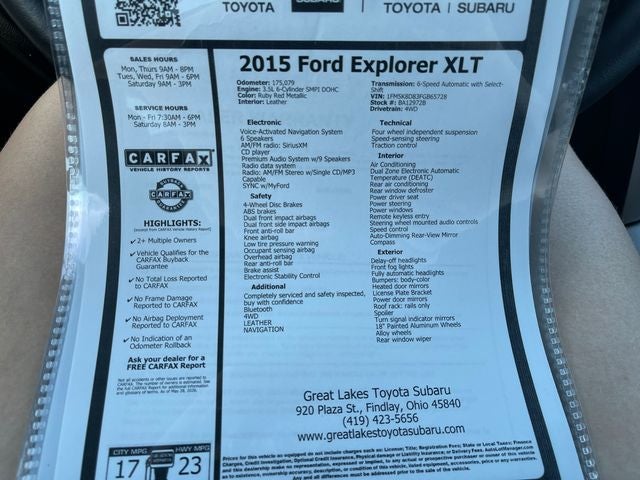 2015 Ford Explorer XLT