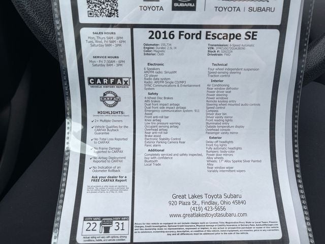 2016 Ford Escape SE