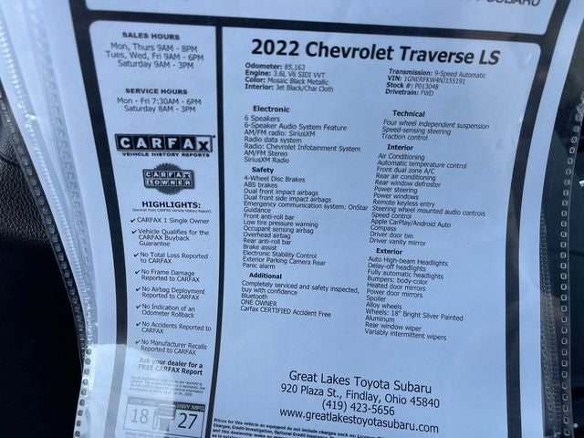 2022 Chevrolet Traverse LS