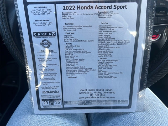 2022 Honda Accord Sport