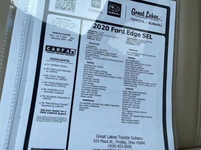 2020 Ford Edge SEL