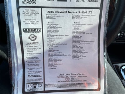 2016 Chevrolet Impala Limited LTZ