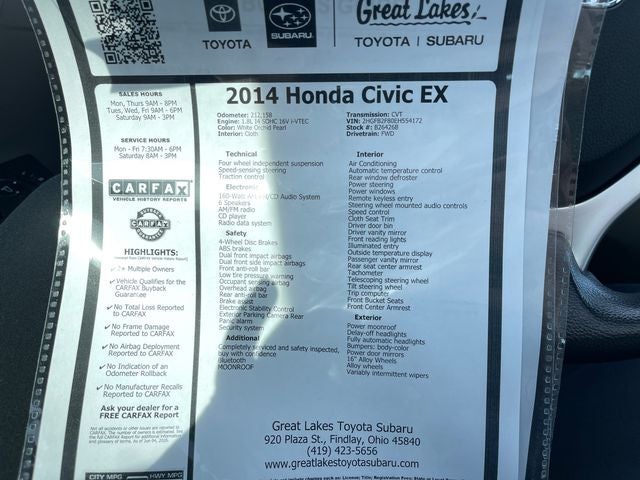 2014 Honda Civic EX