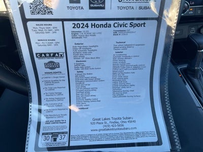 2024 Honda Civic Sport