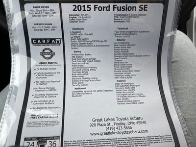 2015 Ford Fusion SE