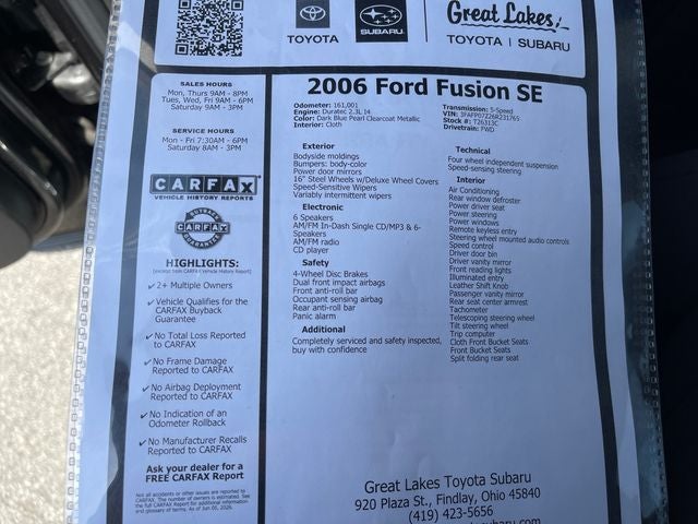 2006 Ford Fusion SE