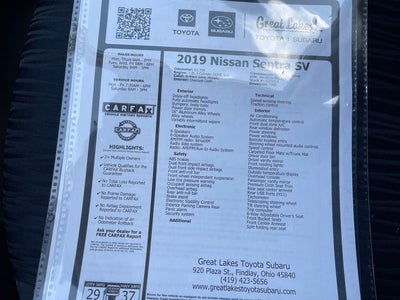 2019 Nissan Sentra SV