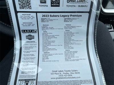 2023 Subaru Legacy Premium