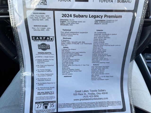2024 Subaru Legacy Premium