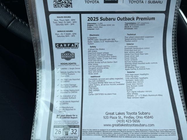 2025 Subaru Outback Premium