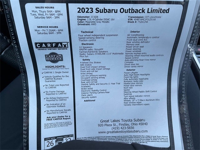 2023 Subaru Outback Limited