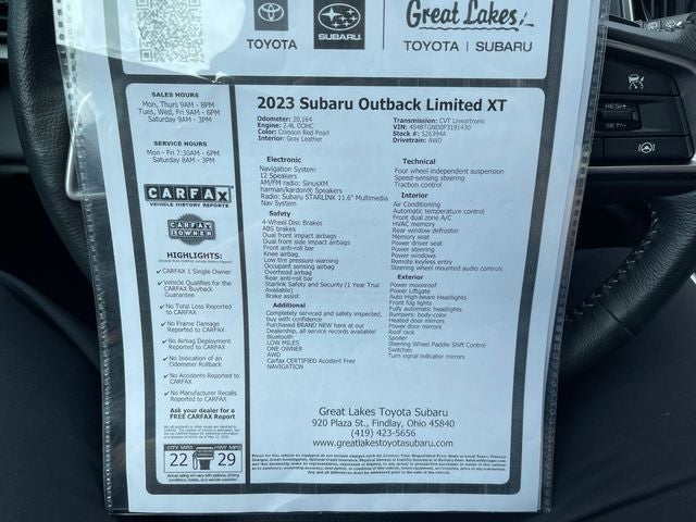 2023 Subaru Outback Limited XT