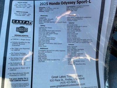 2025 Honda Odyssey Sport-L