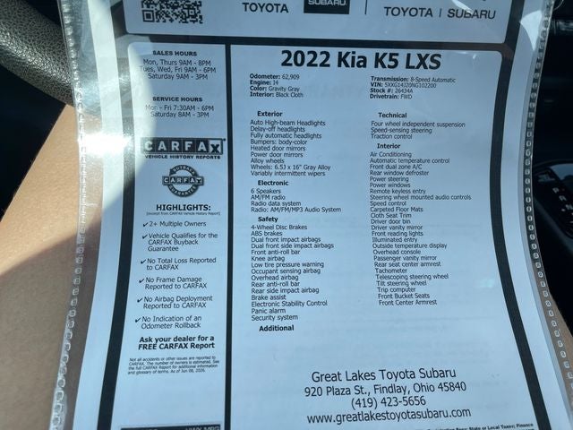 2022 Kia K5 LXS