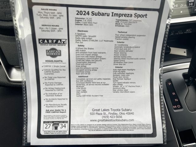2024 Subaru Impreza Sport