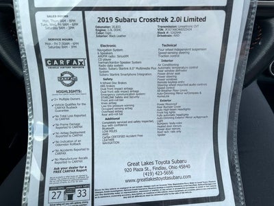 2019 Subaru Crosstrek 2.0i Limited