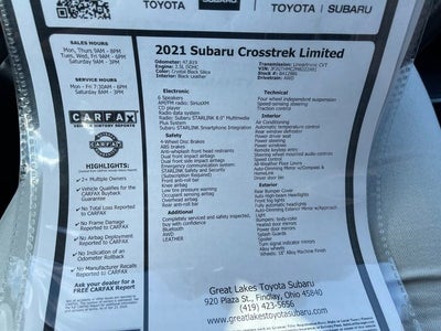 2021 Subaru Crosstrek Limited