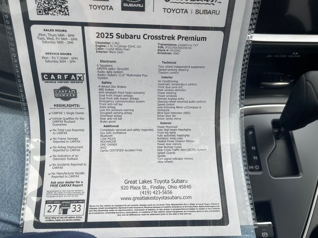 2025 Subaru Crosstrek Premium