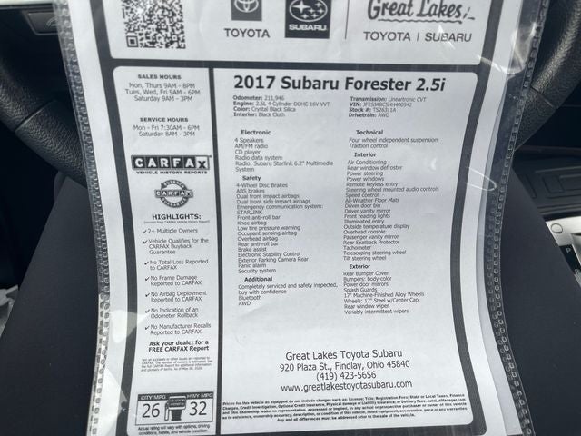2017 Subaru Forester 2.5i