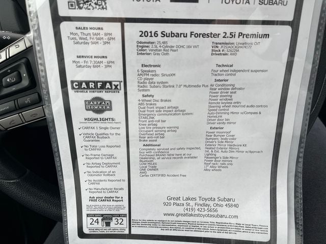 2016 Subaru Forester 2.5i Premium