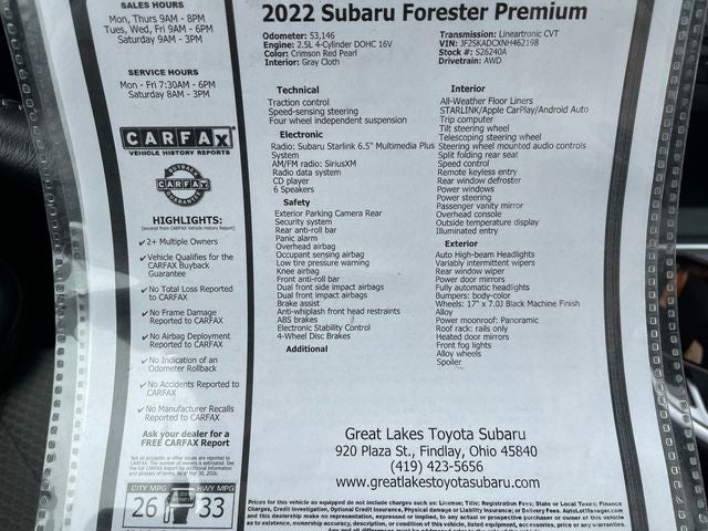2022 Subaru Forester Premium