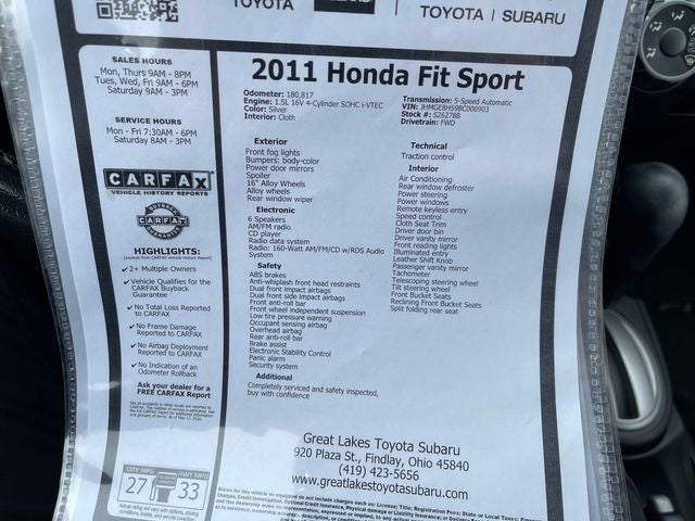 2011 Honda Fit Sport