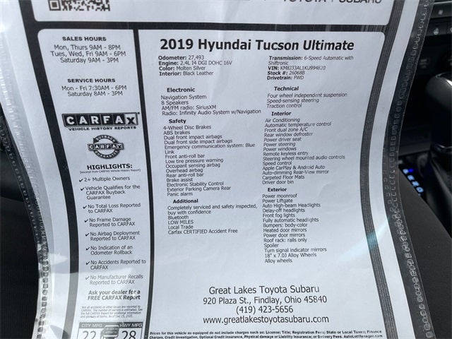 2019 Hyundai Tucson Ultimate