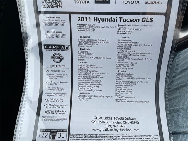 2011 Hyundai Tucson GLS