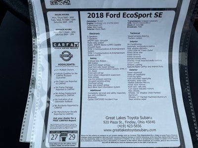 2018 Ford EcoSport SE