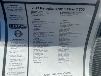 2012 Mercedes-Benz C-Class C 300
