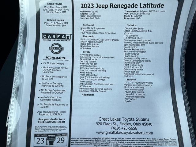 2023 Jeep Renegade Latitude
