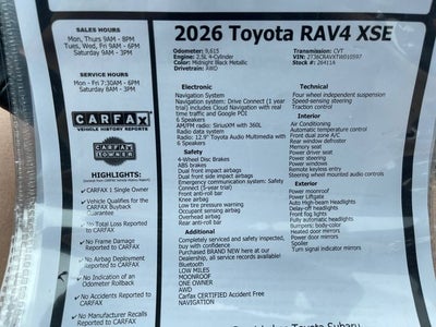 2026 Toyota RAV4 XSE