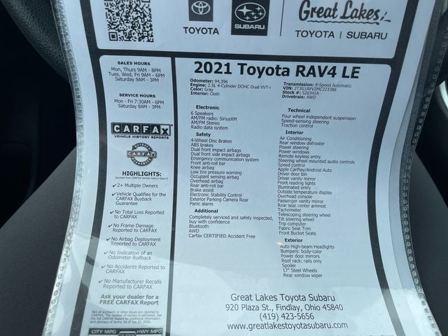 2021 Toyota RAV4 LE