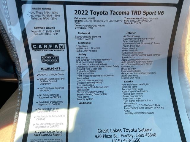 2022 Toyota Tacoma V6