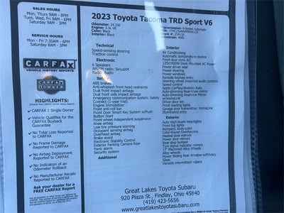 2023 Toyota TACOMA TRD SPORT TRD Sport V6