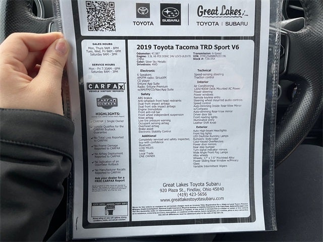 2019 Toyota TACOMA TRD SPORT TRD Sport V6