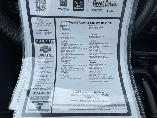 2023 Toyota TACOMA TRD OFFRD TRD Off-Road V6