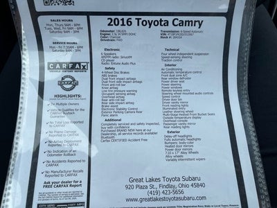 2016 Toyota Camry XLE