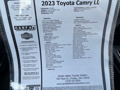 2023 Toyota CAMRY LE