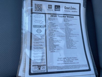 2010 Toyota VENZA 4dr Wgn V6 FWD (Natl)