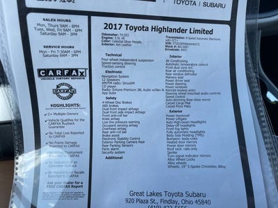 2017 Toyota Highlander Limited